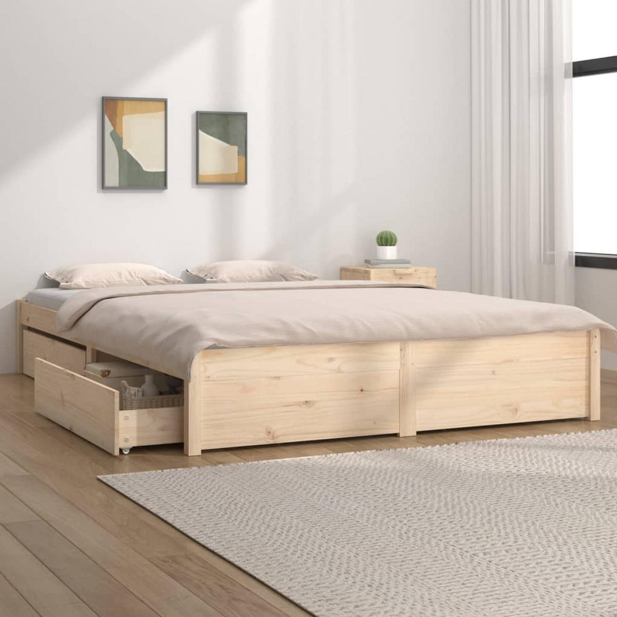 BETT Kirkpatrick 145.5/195.5 cm - Braun, Holz (140/190cm) - Nettlife