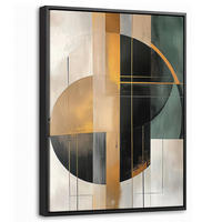 LEINWAND Bilder mit Rahmen - Abstrakt - Gold - Bronze - Grün - Formen - Modern - 30x40 - Multicolor, Textil (30/40cm) - MuchoWow