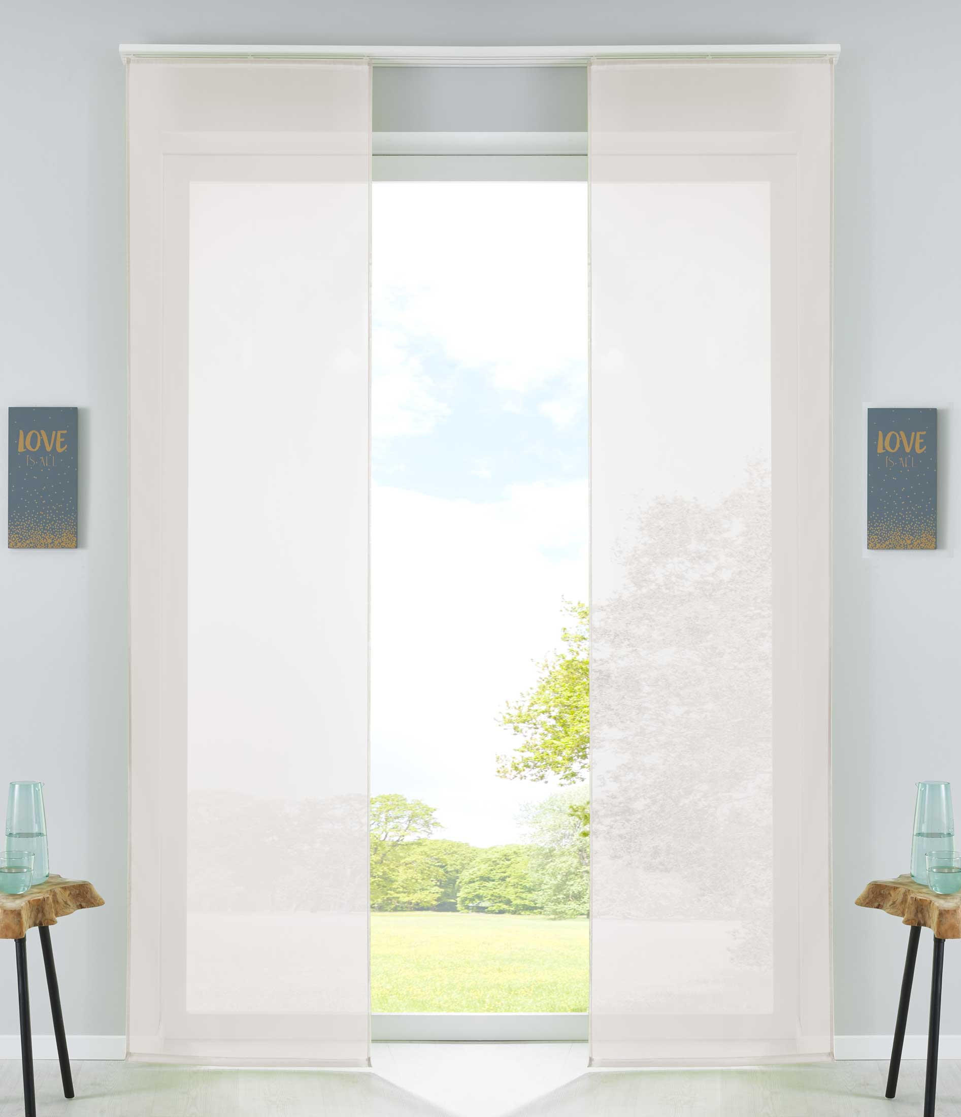 VORHANG 2ER SET HxB 245x60 cm Creme - Creme, Textil (60/245cm) - Gardinenbox