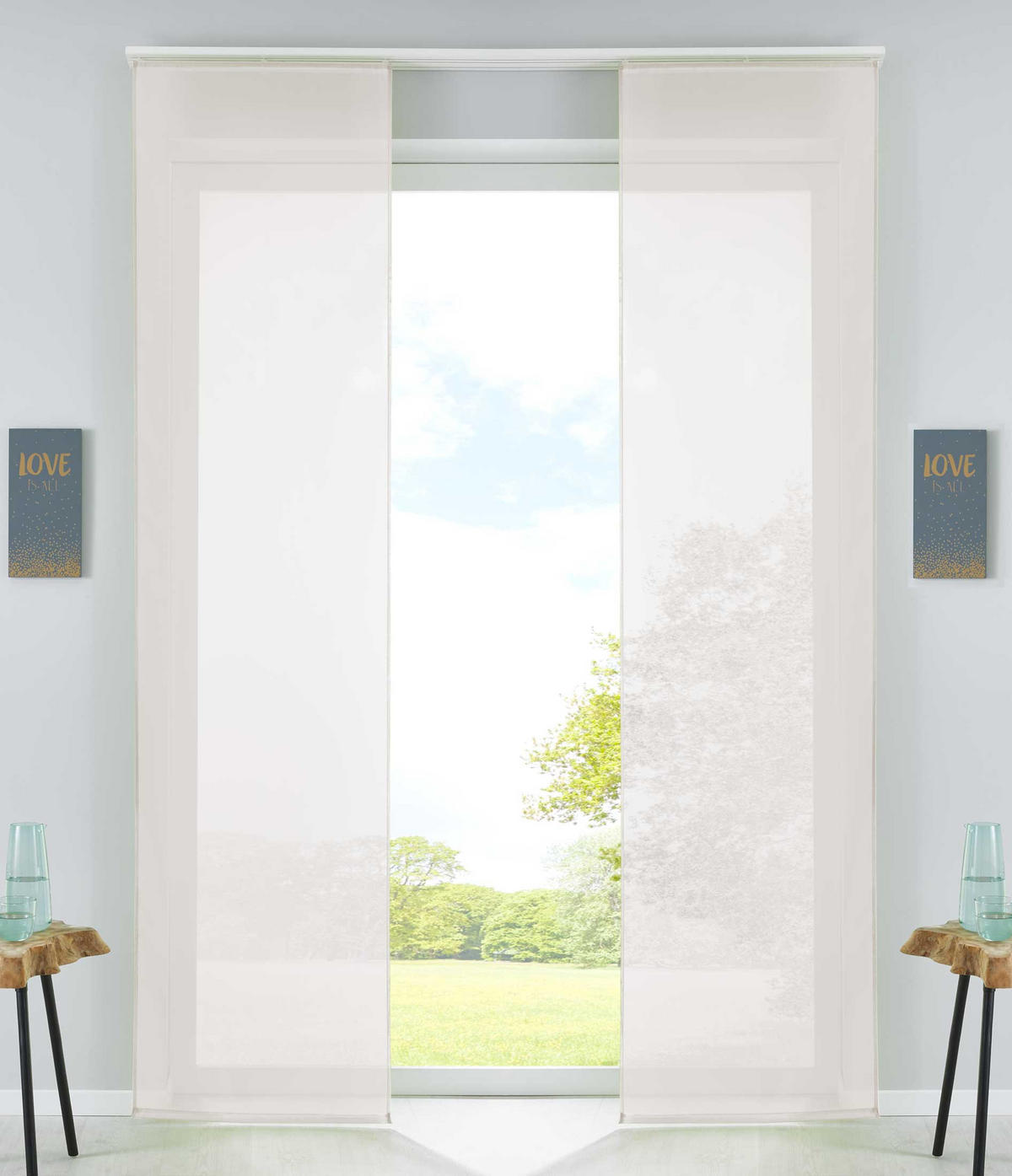 VORHANG 2ER SET HxB 245x60 cm Creme - Creme, Textil (60/245cm) - Gardinenbox