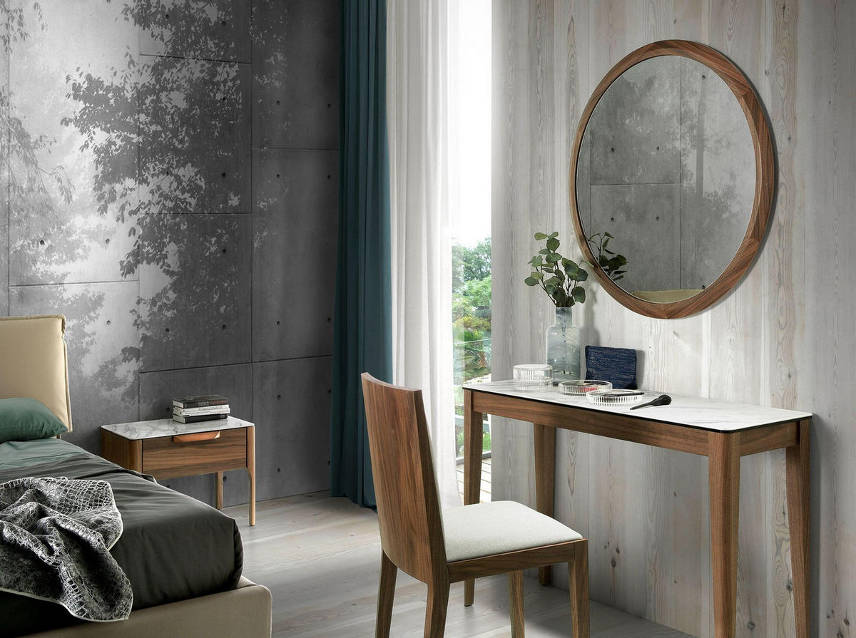 WANDSPIEGEL Wandspiegel Runden walnussfarbenes Holz Ø90/4 cm - Walnussfarben, Holz (90/4/90cm) - ANGEL CERDA