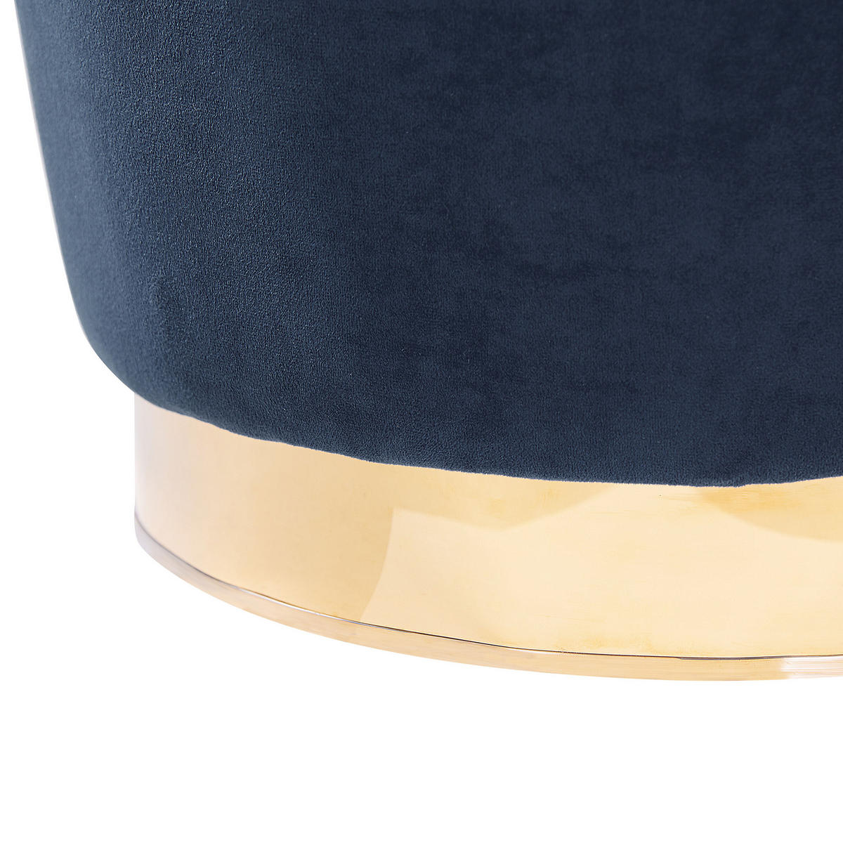 SESSEL Samtstoff Dunkelblau/Gold Alby - Blau, Textil/Metall (56/72/61cm) - Beliani