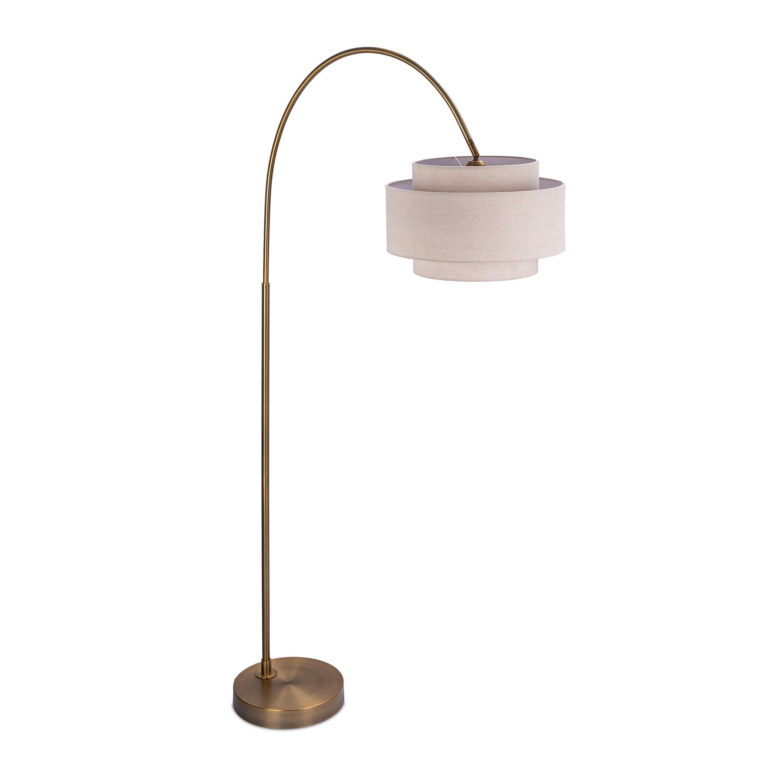STEHLAMPE Weiß Gold Bogen - Multicolor, Textil/Metall (40/94.5/180cm) - Relaxdays