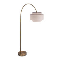 STEHLAMPE Weiß Gold Bogen - Multicolor, Textil/Metall (40/94.5/180cm) - Relaxdays