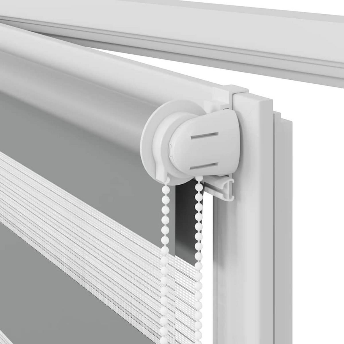 DOPPELROLLO 70,9/120 cm Stoffbreite 66,7 cm aus Polyester Grau - Grau, Textil (70/120cm) - vidaXL