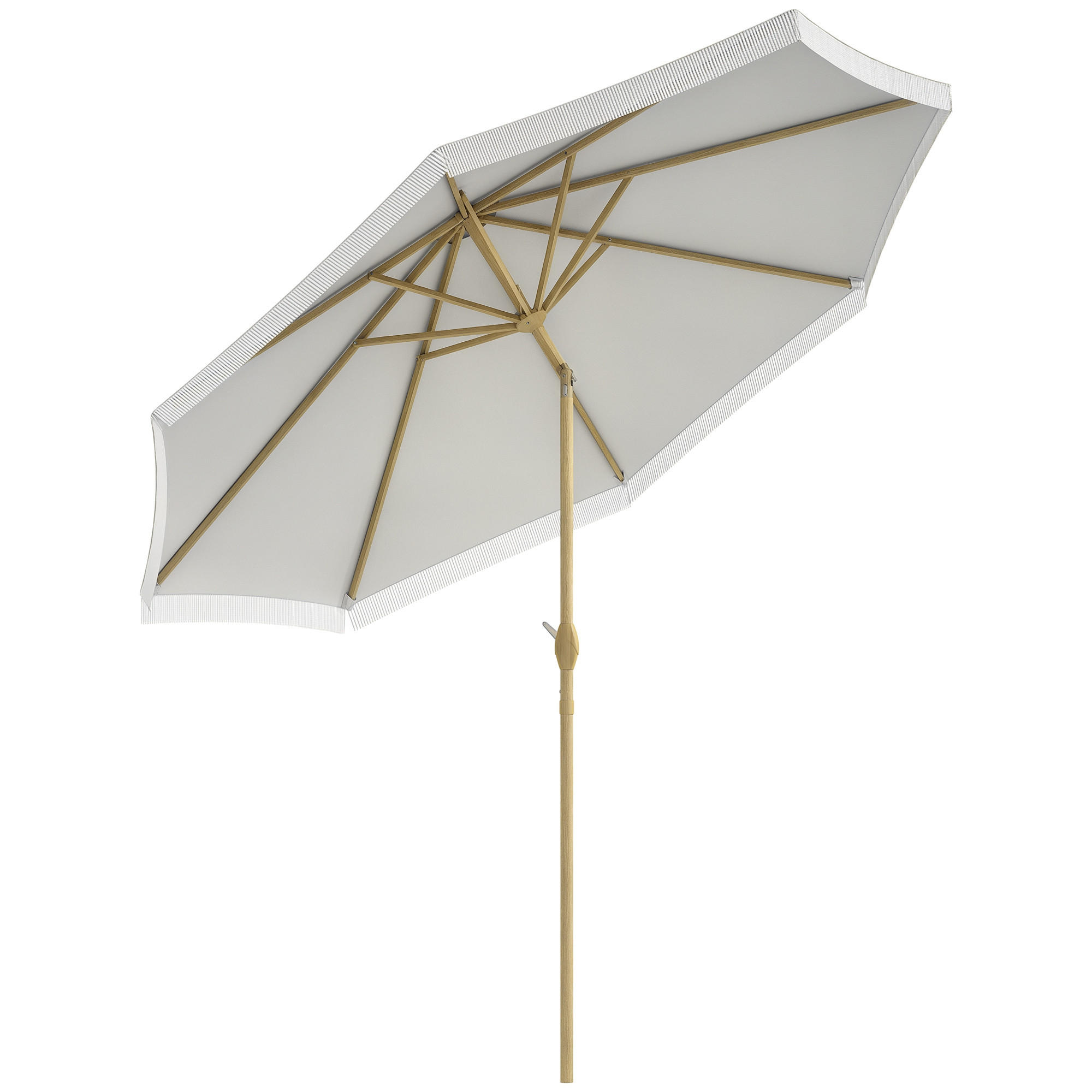 SONNENSCHIRM Weiß Knickbar Ø 265/244 cm - Weiß, Textil (265/265cm) - PANGIVO