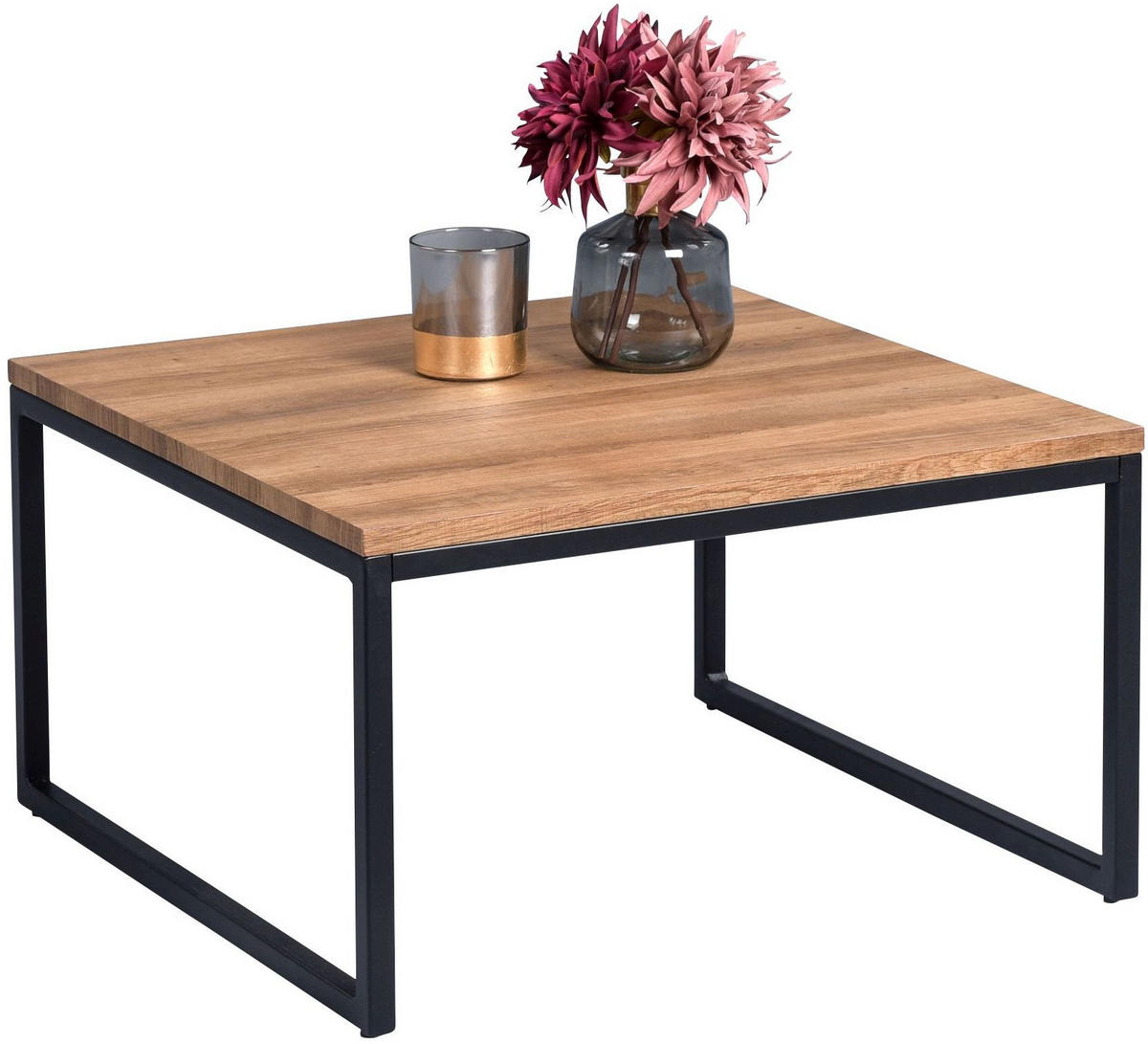 COUCHTISCH Jakarta mit Metallgestell Rechteckig Eiche Dekor 60/35/60 cm - Braun, Holz (60/35/8.1cm) - M2 Kollektion