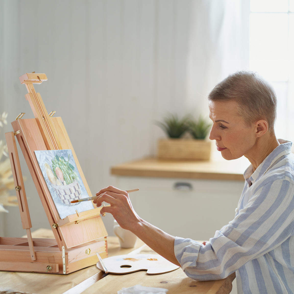 KOFFERSTAFFELEI - Hellbraun, Holz/Kunststoff - Relaxdays