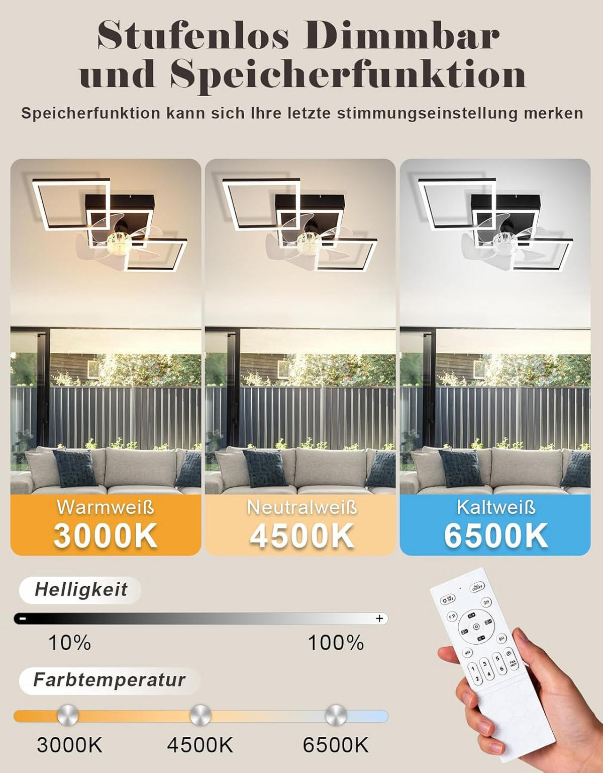 LED stropní ventilátor 31/68/14 cm - černá, kov (68/31/14cm) - Nettlife
