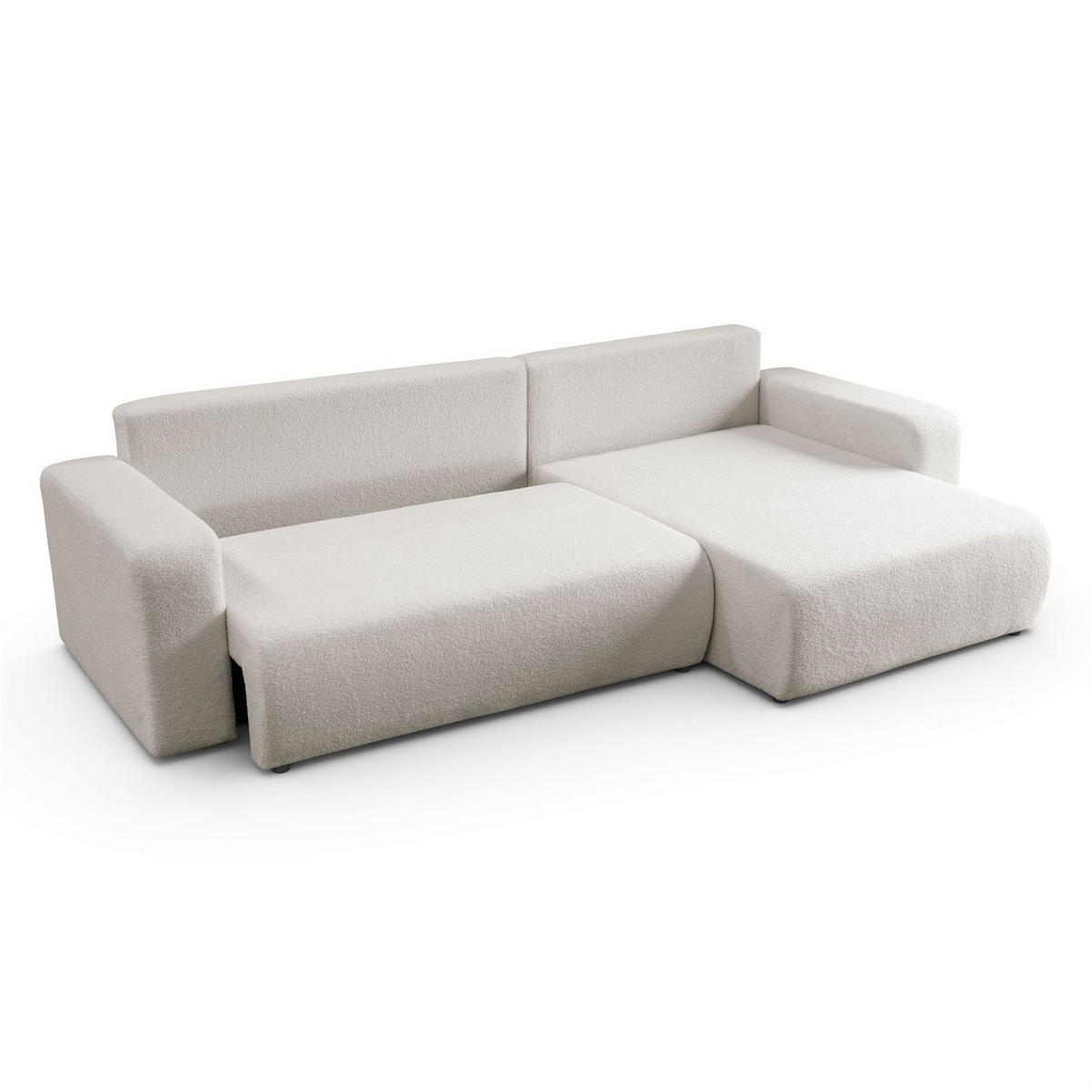 ECKSOFA VESPO XL mit Schlaffunktion und Bettzeugkasten - Ecru, Textil (267/143cm) - Lookway