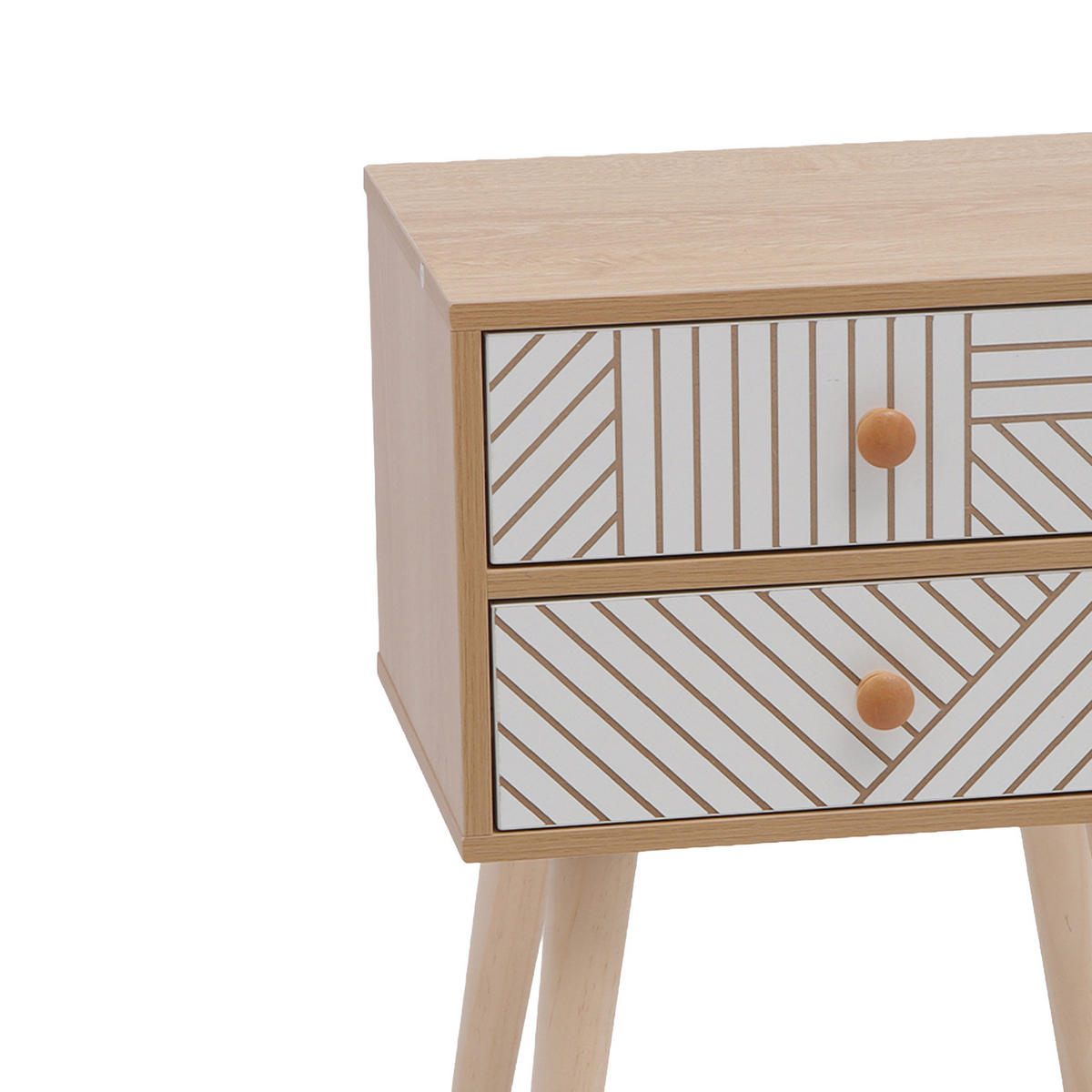 NACHTTISCH 2 Schubladen Braun Weiß 35/29/50,5 - Braun, Holz (35/51/29cm) - Mobili Rebecca