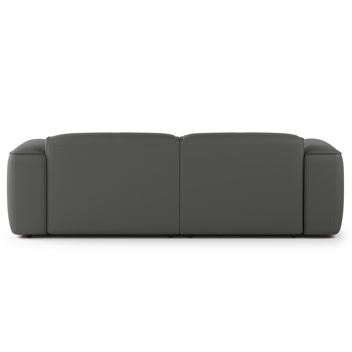 ECKSOFA mit XL-Longchair - Schwarz/Grau, Leder/Kunststoff (260/171cm) - home24