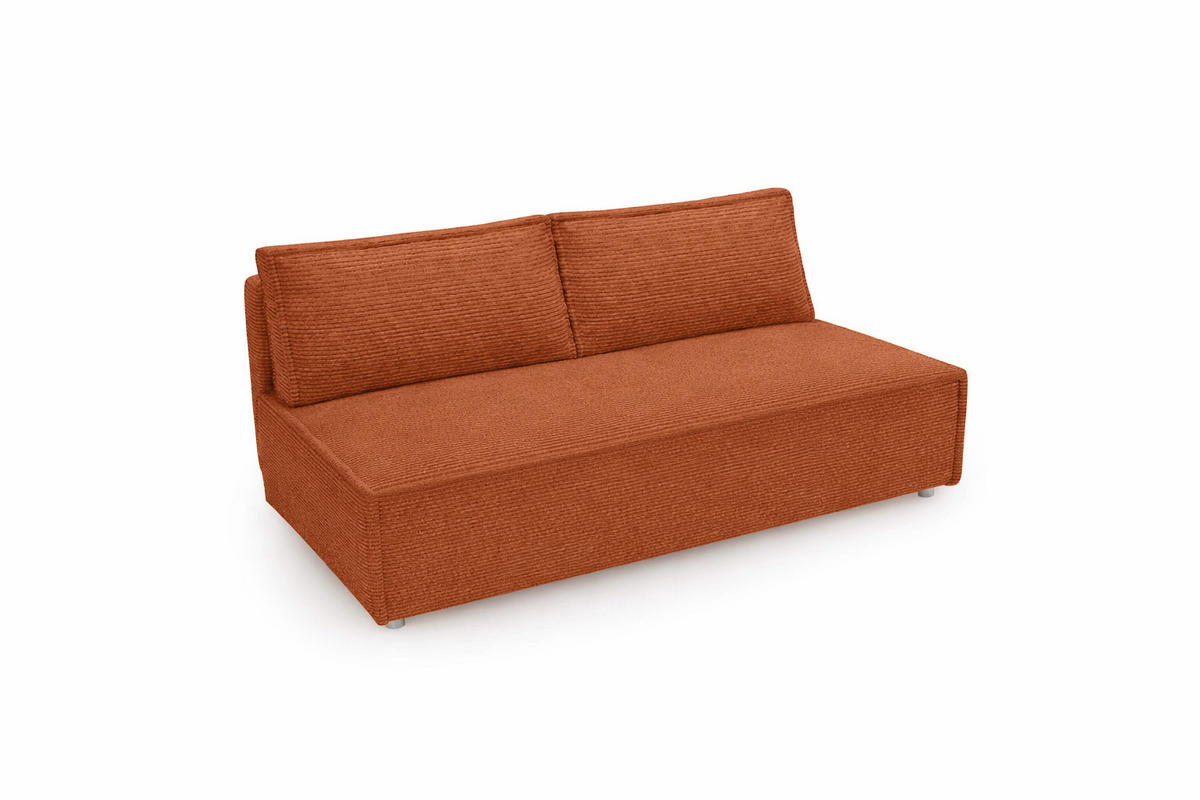SCHLAFSOFA Mit Bettkasten DUO, Stoff Poso, Kupfer - Orange, Holz (198/89/90cm) - Kaiser Möbel
