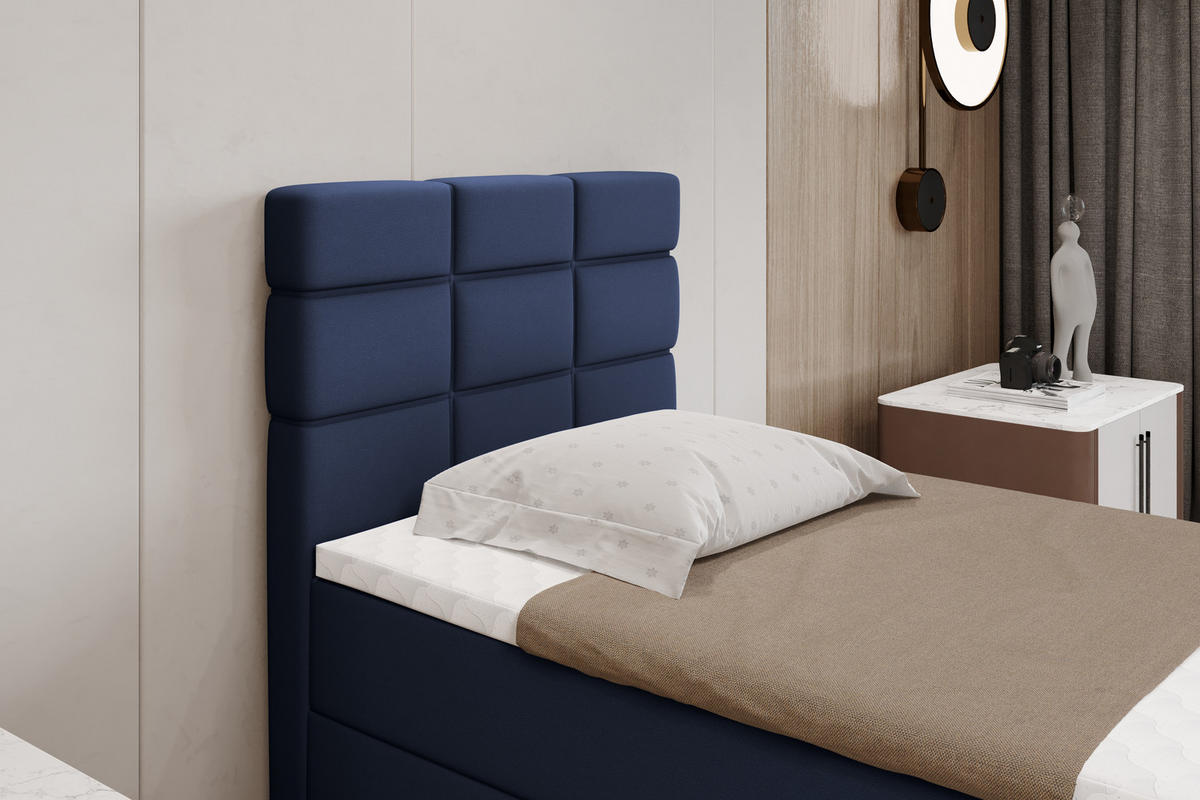 BOXBETT Reve 90 x 200 cm mit Bettkasten und Lattenrost ohne matratze - dunkelblau - Dunkelblau, Holz (90/200cm) - Panda Möbel