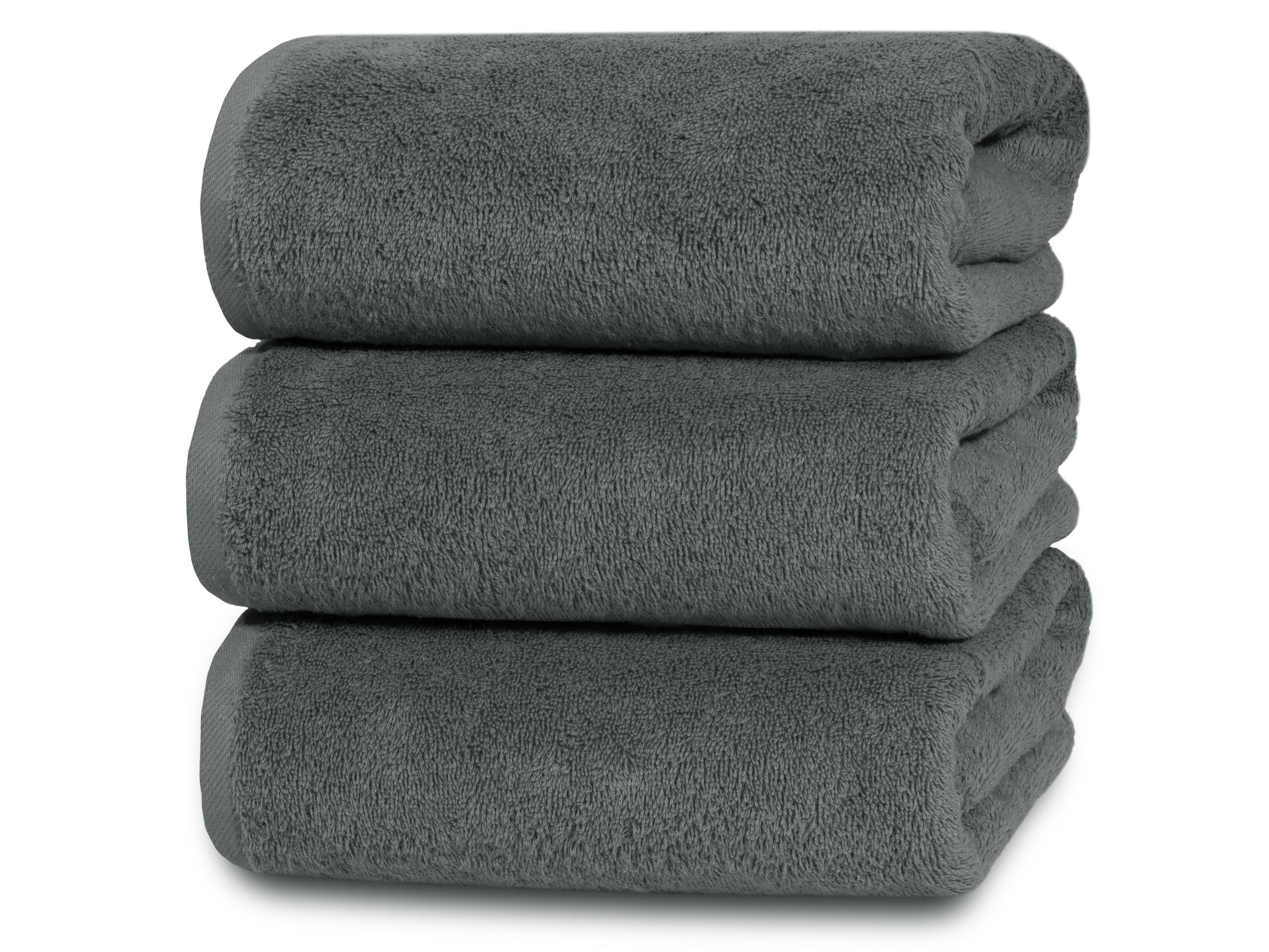 DUSCHTÜCHER, 3er-Set, 70x140 cm, 100% Baumwolle, Grau - Graphitfarben, Textil (70/140cm) - Zollner