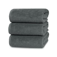 DUSCHTÜCHER, 3er-Set, 70x140 cm, 100% Baumwolle, Grau - Graphitfarben, Textil (70/140cm) - Zollner