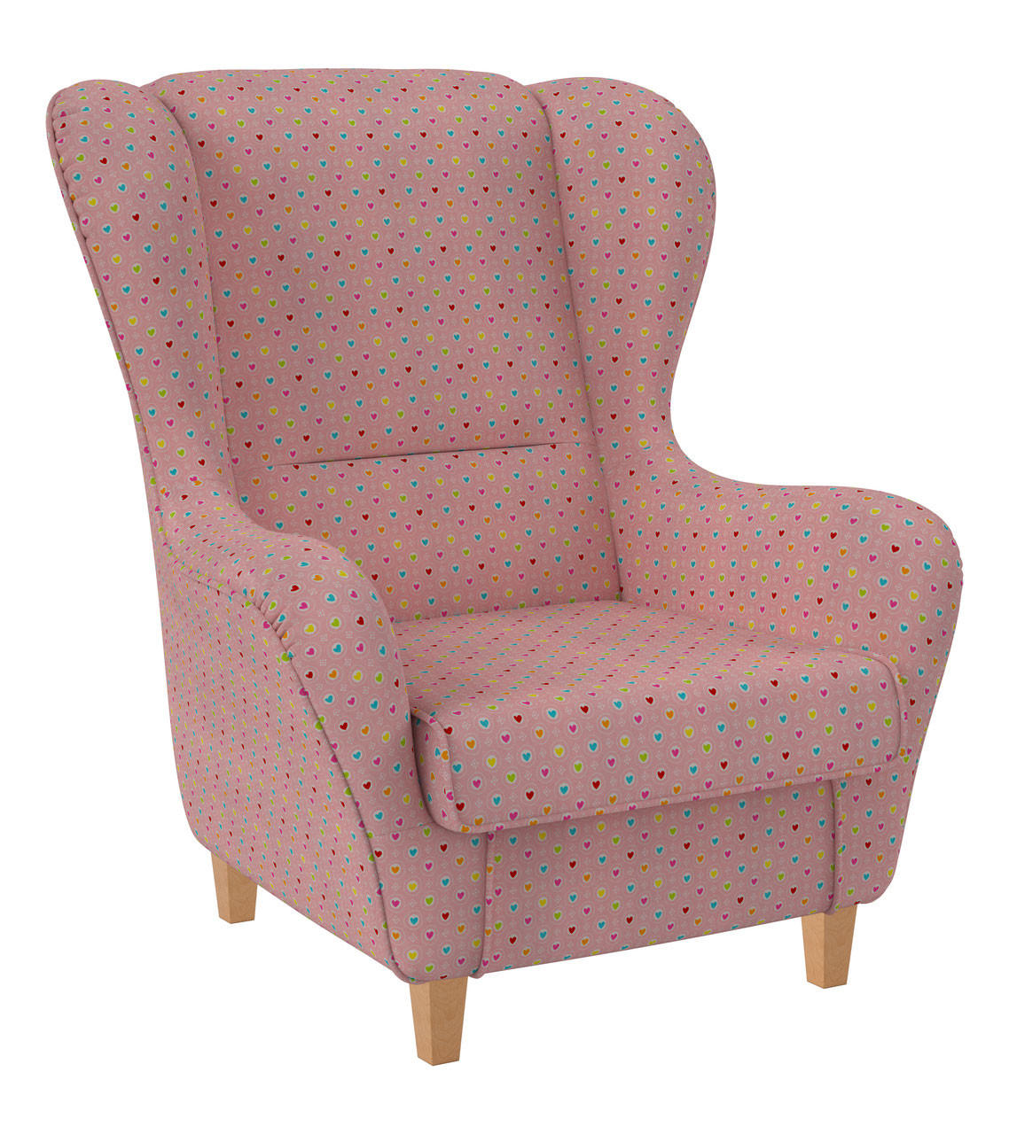 OHRENSESSEL Sofia Relaxsessel mit Hocker | Design Herzchen Rosa - Rosa, Textil (92/68/95cm) - Supellex