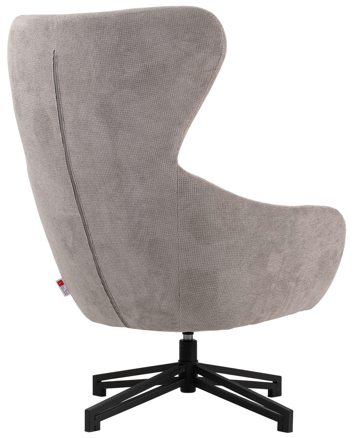 OHRENSESSEL Marconia light grey drehbar - Hellgrau/Schwarz, Textil/Metall (75/109/80cm) - Mr. Deko