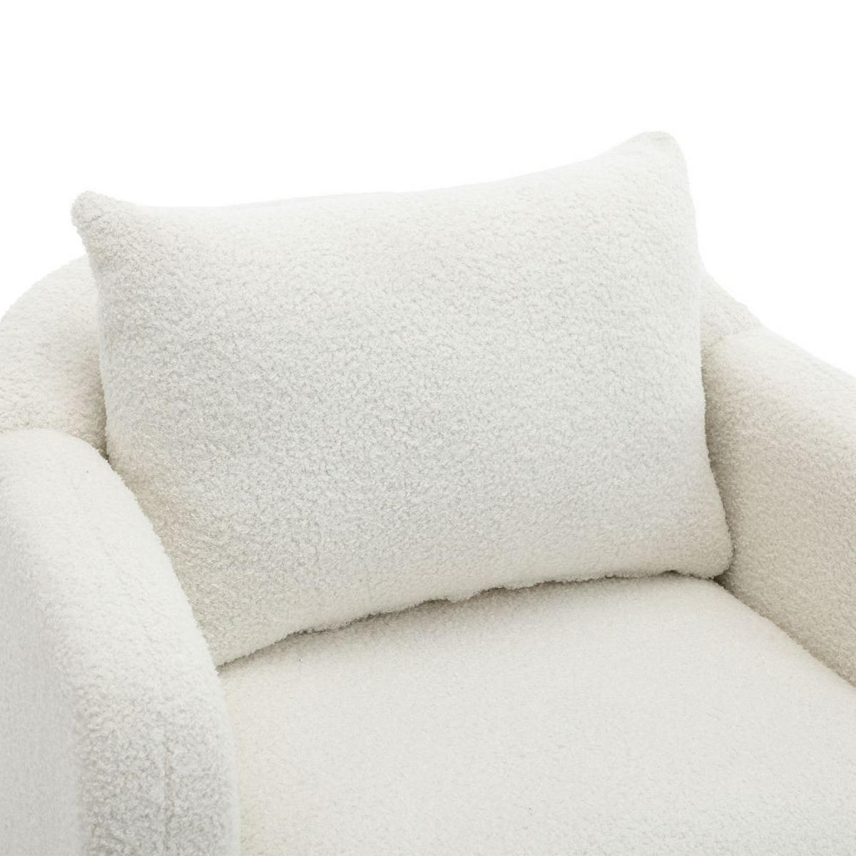 SESSEL in Weiß Teddy-Samt - Weiß, Textil (72/79/71cm) - KOMHTOM