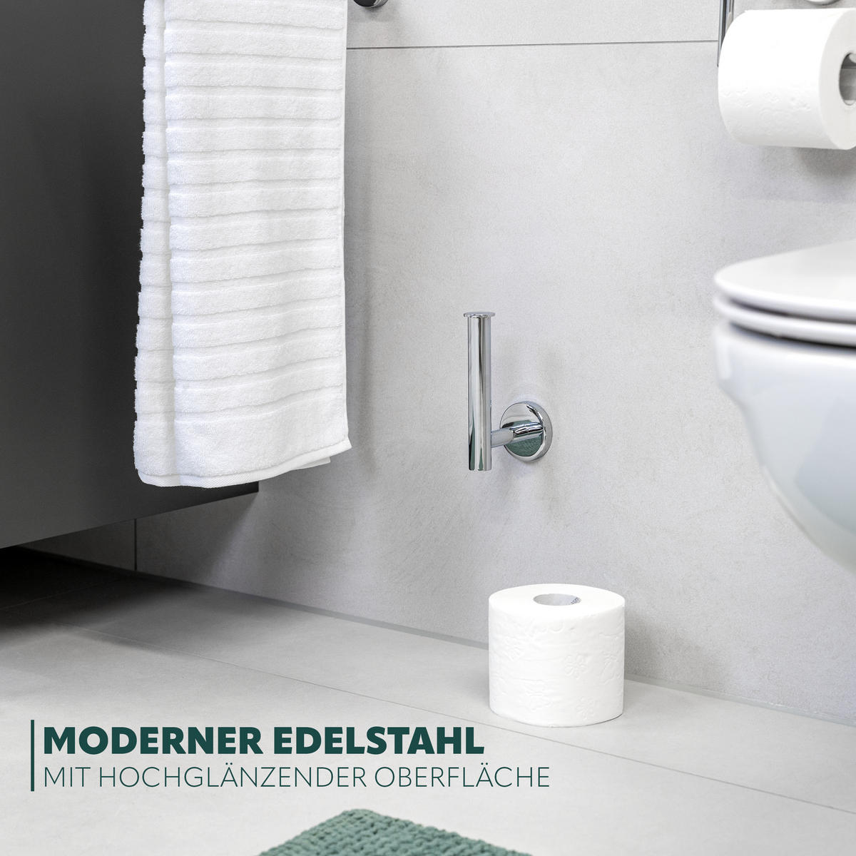 TOILETTENPAPIERHALTER LUCENTE (2er Set), Edelstahl - Chromfarben, Metall (15.5/11/6cm) - bremermann