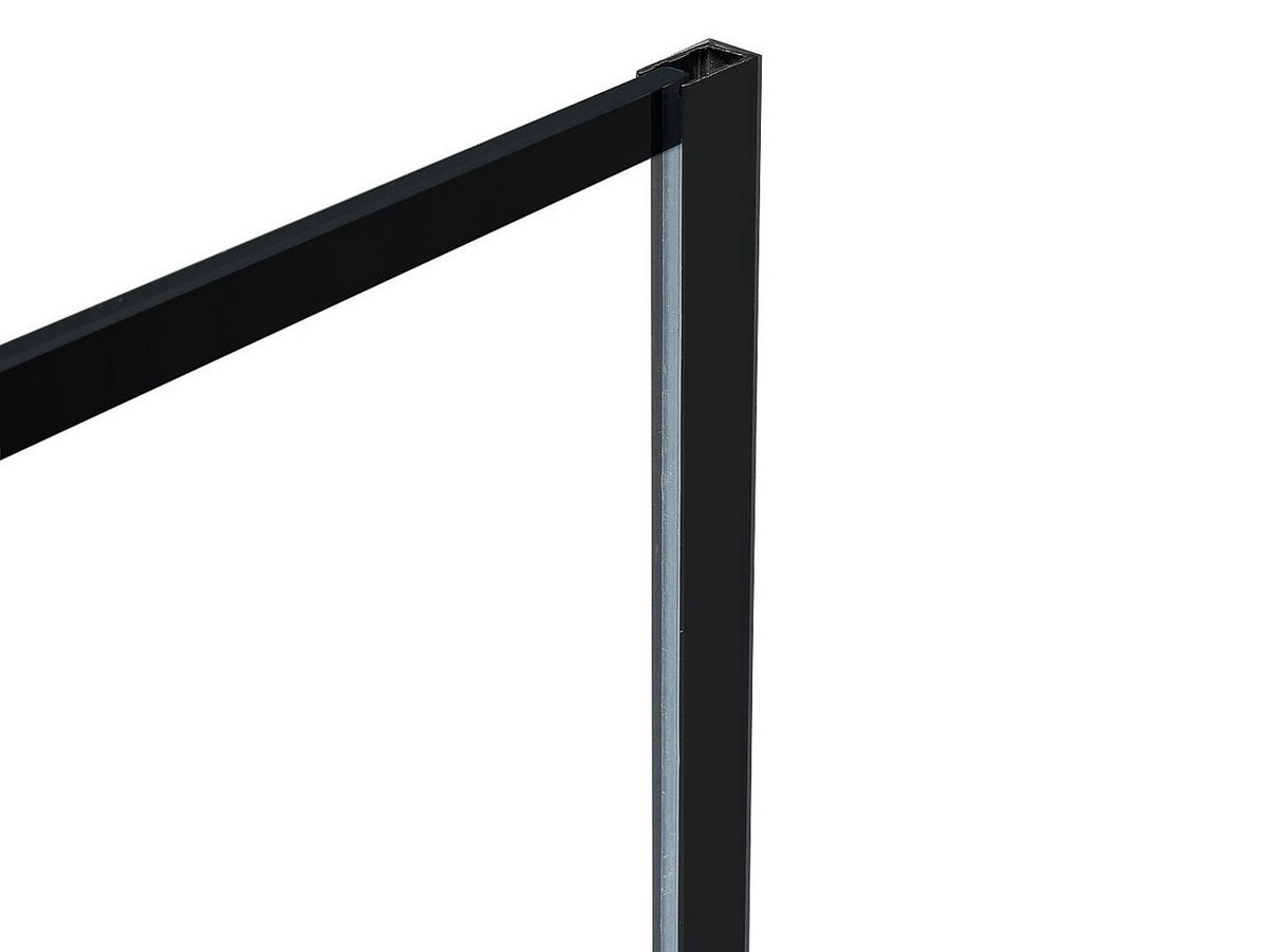 DUSCHWAND - 140cm x 0.6cm - Aluminium - schwarz - INAYA II - Schwarz, Metall (140/200cm) - Vente-Unique