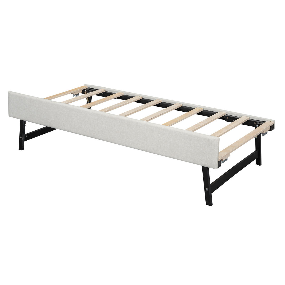 TAGESBETT 90/200 cm DE-04892, mit Ausziehbett und USB in Beige - Beige, Holzwerkstoff (90/200cm) - ComfortXL