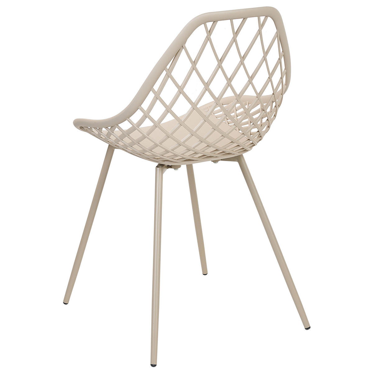 ESSZIMMERSTUHL 2er-Set Kunststoff Beige Canton II - Beige, Kunststoff/Metall (46/86/52cm) - Beliani