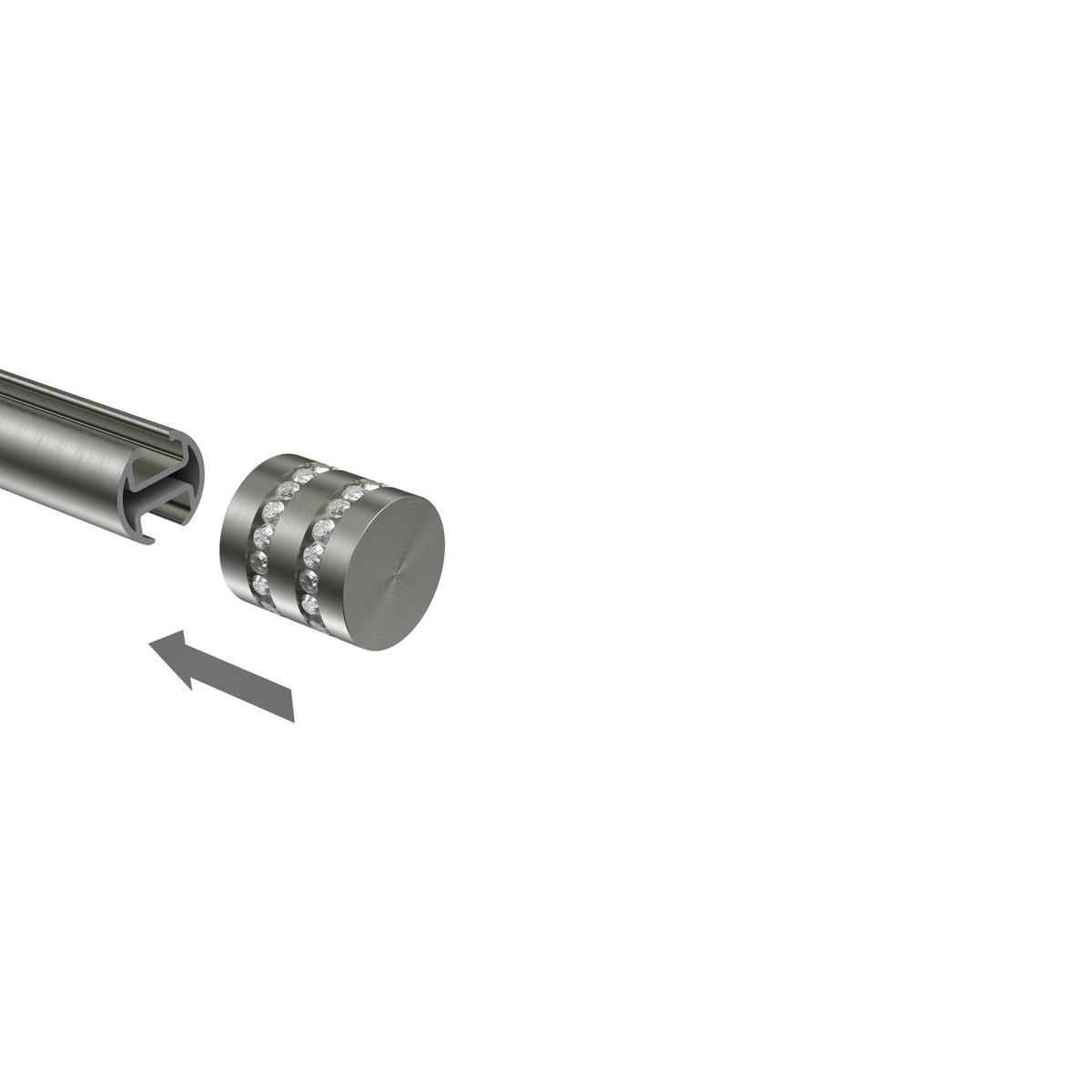 ENDSTÜCKE FÜR GARDINENSTANGEN 20 mm Ø, Estana Edelstahl-Optik, Packung 2 Stück - Edelstahlfarben, Metall (2.6/2.8/2.8cm) - INTERDECO