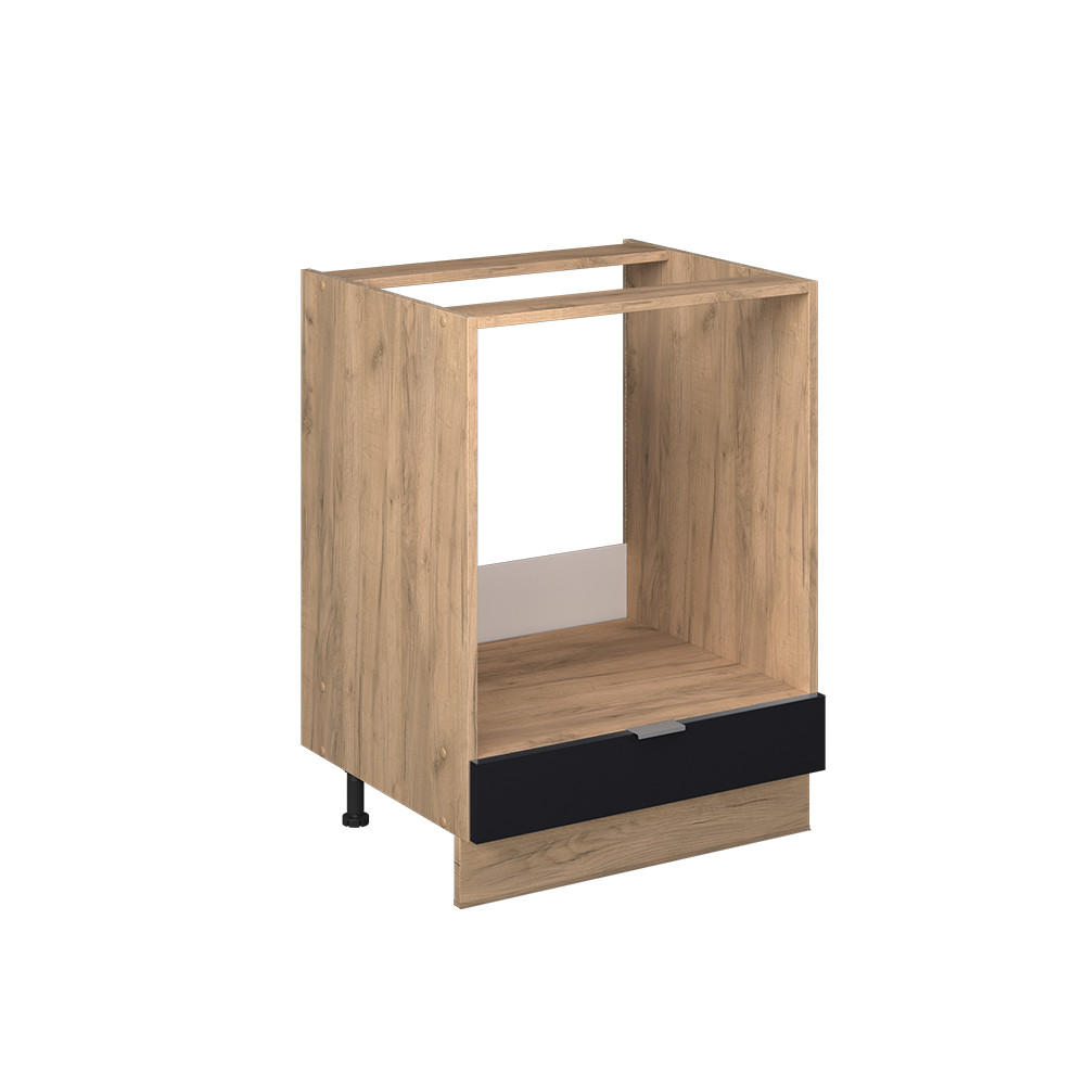 SPISKONVERTERINGSSKÅP Fame-Line Svart randig 60 cm utan bänkskiva Svart, Honungsek 82/60/51.6 cm