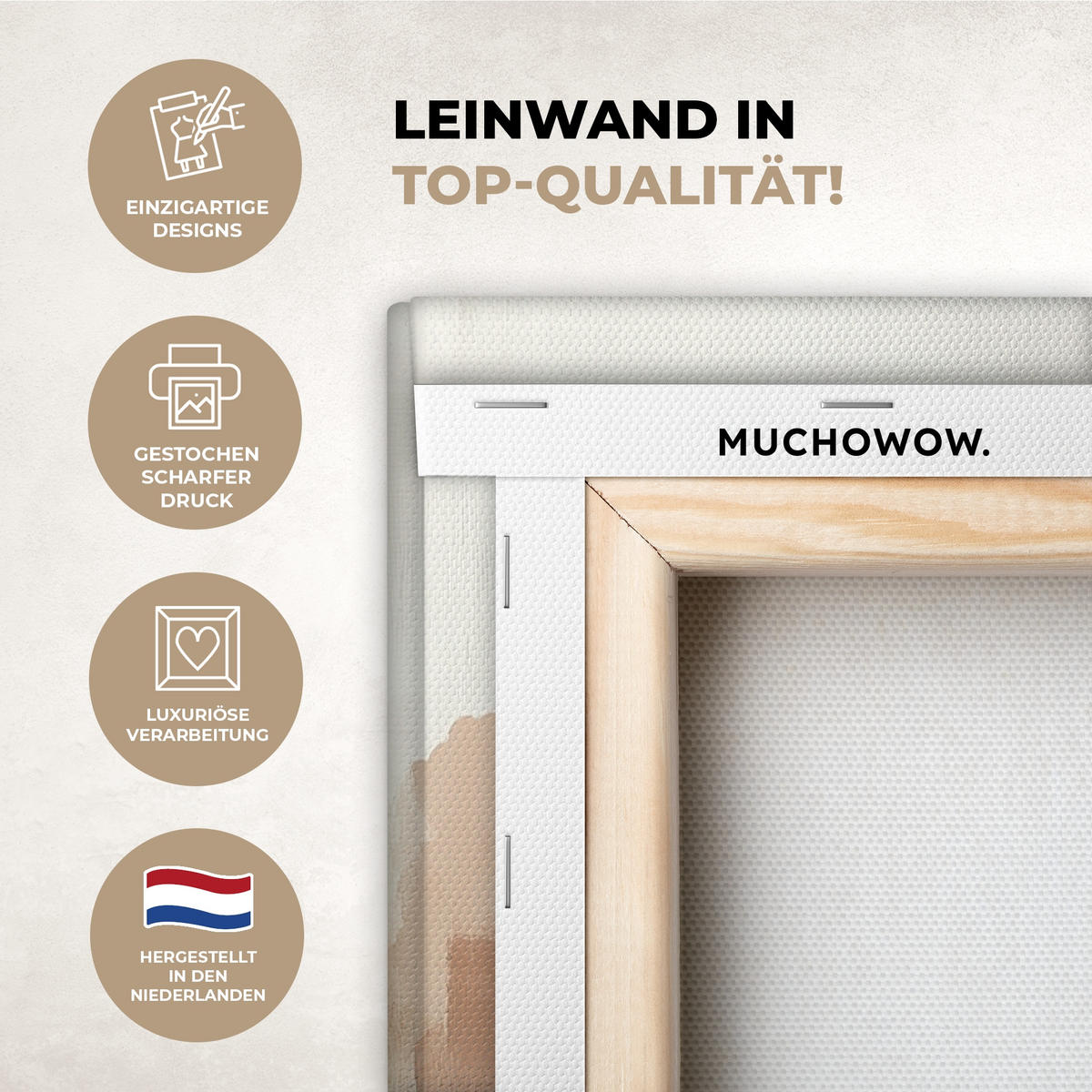 LEINWANDBILD Wabi sabi - Beige - Pflanze 60x90 cm - Sandfarben, Textil (60/90cm) - MuchoWow