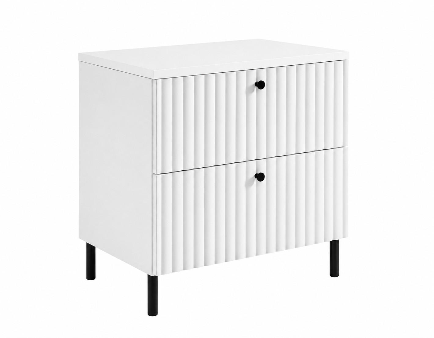 BADEZIMMERSCHRANK: Weiß / Platte Weiß / Griffe Schwarz / Beine Schwarz, 60 x 44,4 x 73,6 cm - Schwarz/Weiß, Holzwerkstoff (60/73.6/44.4cm) - 3XE LIVING