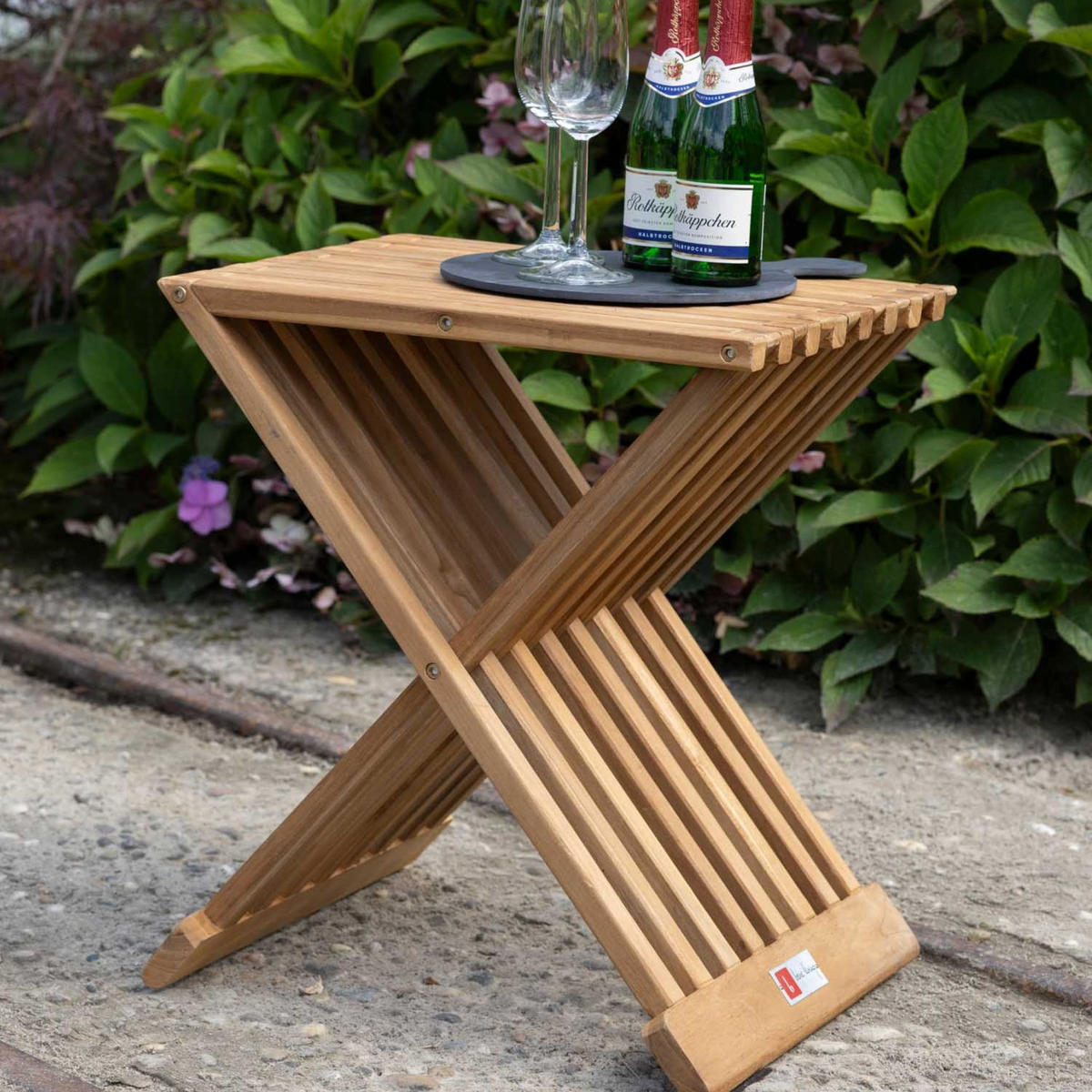 BEISTELLTISCH Fishbone klappbar - Naturfarben, Holz (32/40/50cm) - Mr. Deko