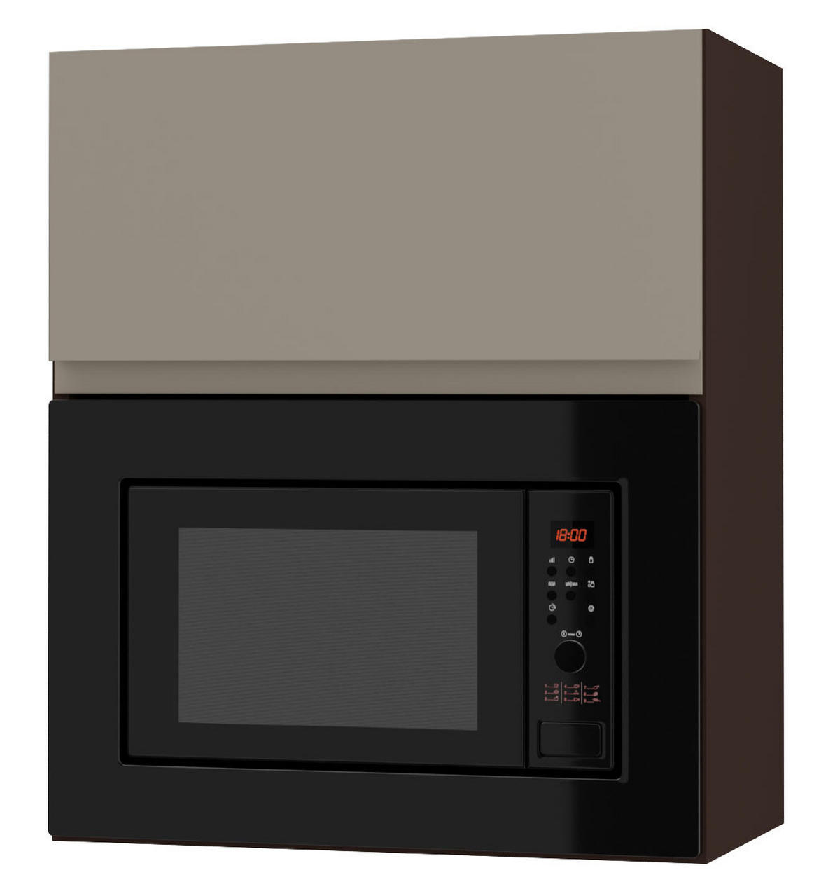 MIKROWELLENUMBAUSCHRANK Avellino W2MK/60 stone grey Acryl matt / Lava 60 / 32,5 / 72cm - Dunkelgrau/Grau, Holz/Holzwerkstoff (60/72/32.5cm) - Feldmann-Wohnen