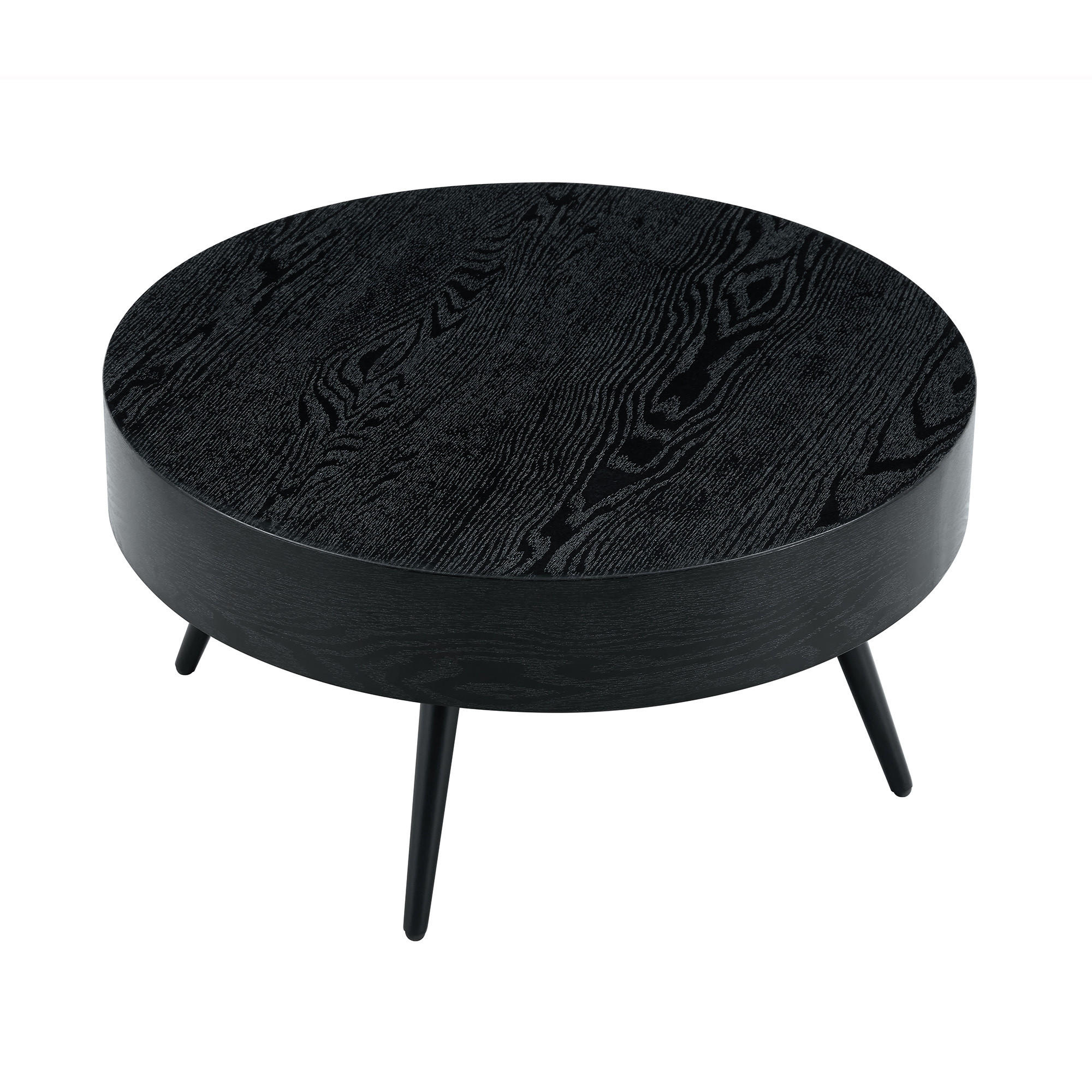 COUCHTISCH in Schwarz Wohnzimmertisch mit Holzoptik für Wohnzimmer, B70/T70/H35.5 cm - Schwarz, Holzwerkstoff/Metall (70/70/35.5cm) - STILVORA