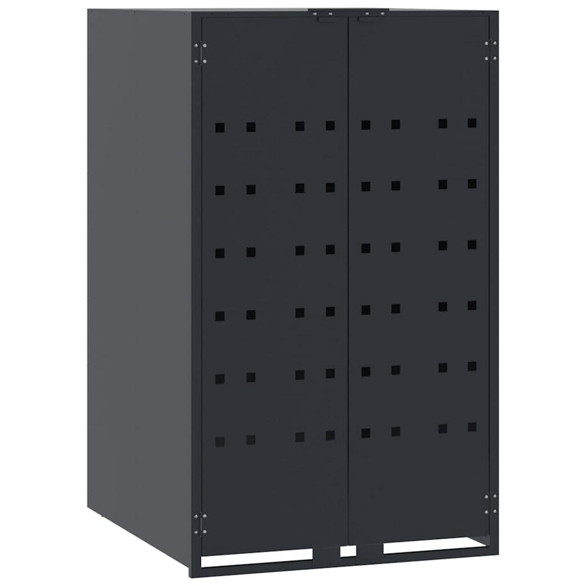 MÜLLTONNENBOX Gorilo für 2 Tonnen Anthrazit 138x79x117 cm - Anthrazit, Metall (138/117/79cm) - DELUKE