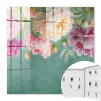 SCHLÜSSELBOX Weiß 30x30 cm – Türöffnung nach rechts - Florale Eleganz - Grün, Metall (30/30/5cm) - TULUP