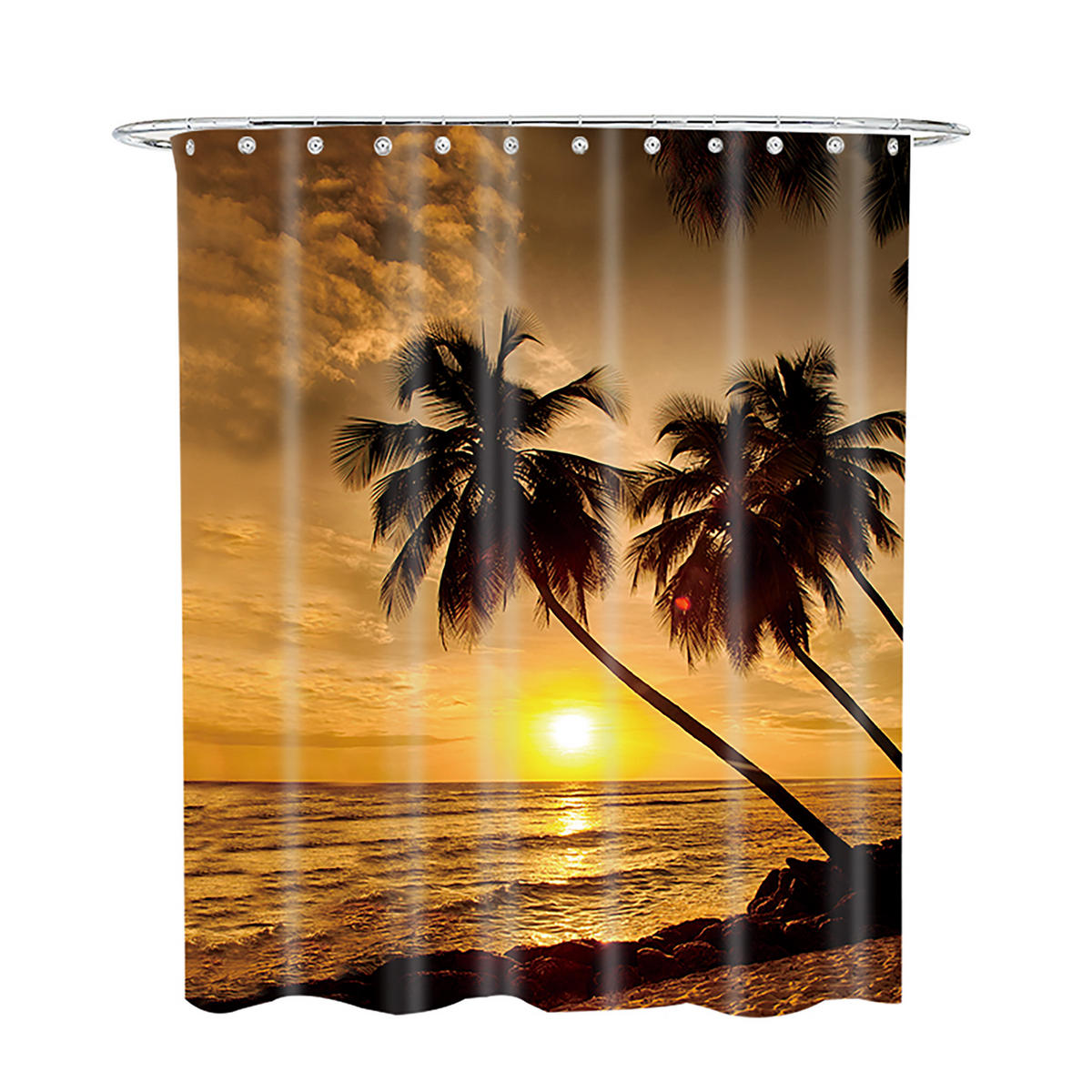 DUSCHVORHANG Summer 180 x 200 cm - Orange, Textil (180/200cm) - Sanilo