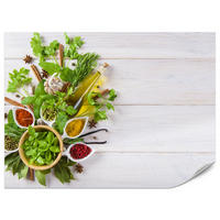 FOTOTAPETE für Küche Kräuterbukett Gewürze Aromen 200x140 - Gelb/Rot, Papier (200/140cm) - Muralo