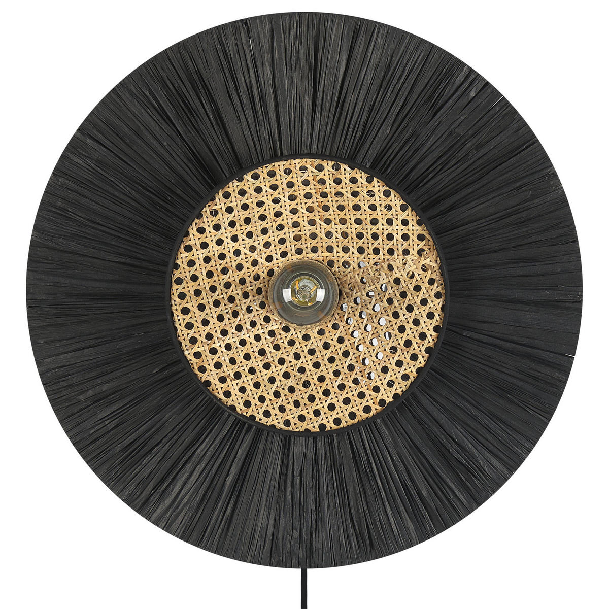 WANDLEUCHTE Yaapi 50x50x12 cm - Schwarz, Papier (50/50/12cm) - Beliani