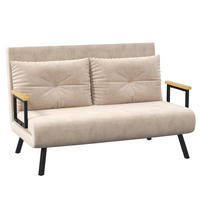 SCHLAFSESSEL mit Bettfunktion verstellbar 102 x 73 x 81 cm Beige - Beige, Holzwerkstoff (102/81/73cm) - Meubliv