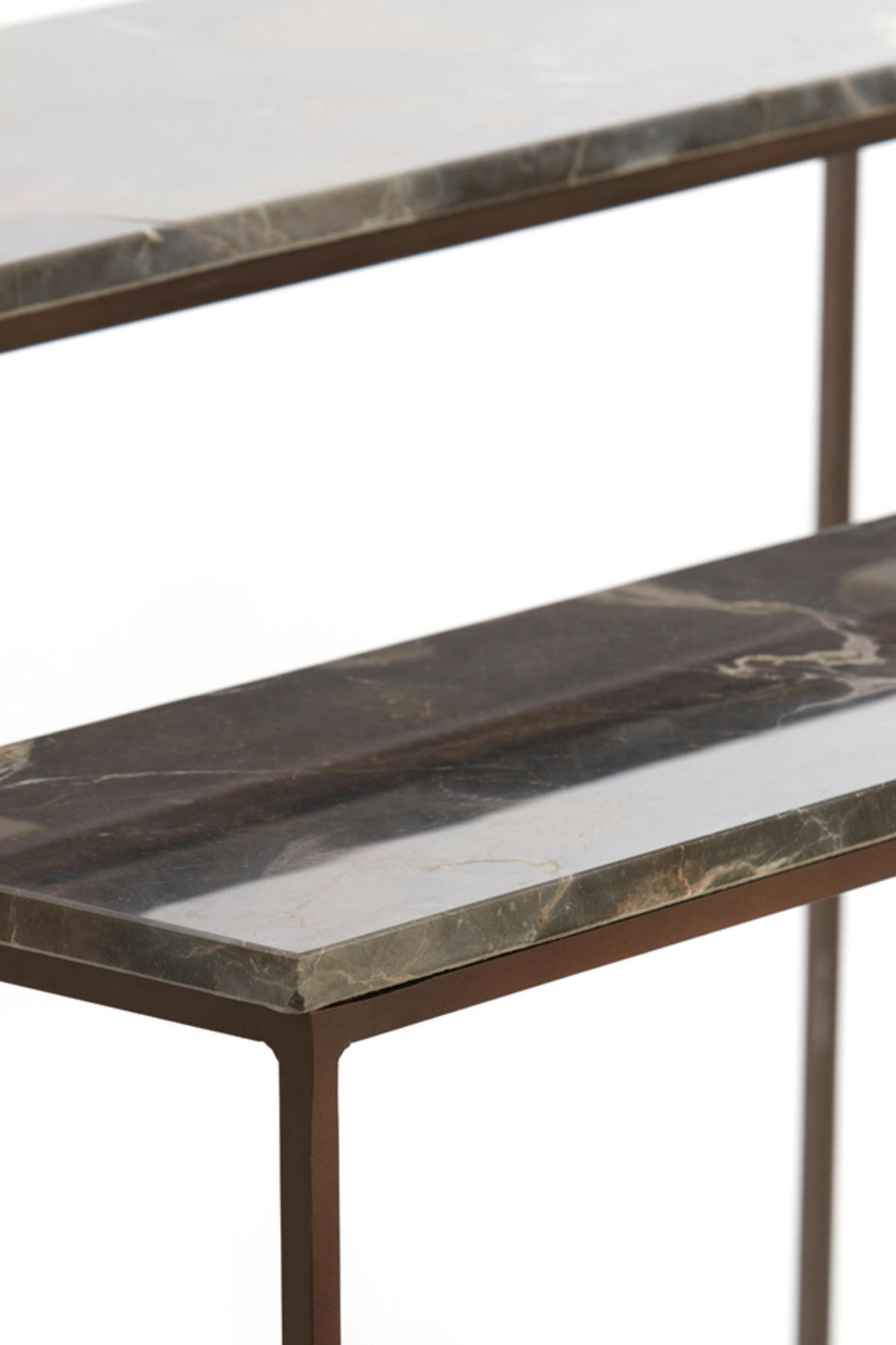 SIDE Morena Braun 140/25/82 cm 2er-Set - Braun, Metall (140/25/82cm) - Light & Living