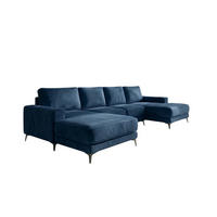 ECKSOFA VALTOR 320 cm x 185 cm – Stoff: VELUTTO Blau 11 Farbe: Blau - Blau, Textil (320/185cm) - A&J MöbelLand