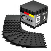 BODENSCHUTZMATTE 30x30x1 cm, Schwarz, 36er Set - Schwarz, Kunststoff (30/30/1cm) - eyepower