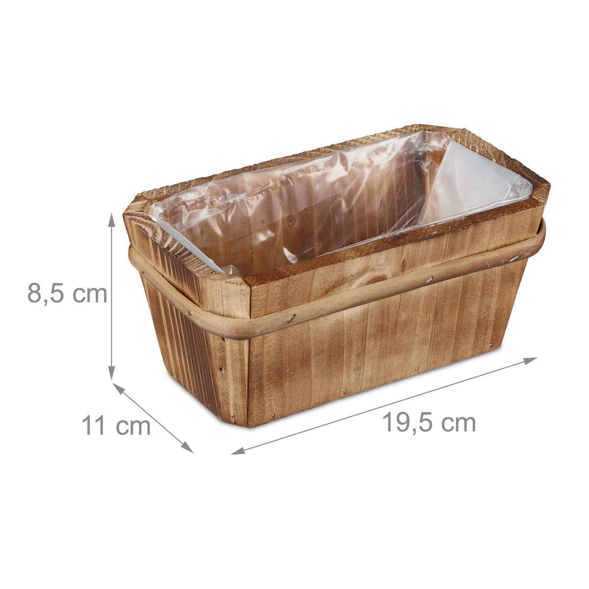BLUMENKASTEN - Braun, Holz (19.5/8.5/11cm) - Relaxdays