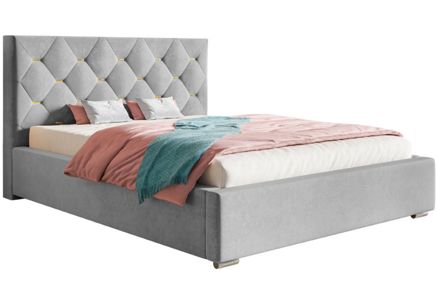 BETT Grau BEN 17 Gepolstert 120x200 cm - Grau, Textil (120/200cm) - Sepro Meble