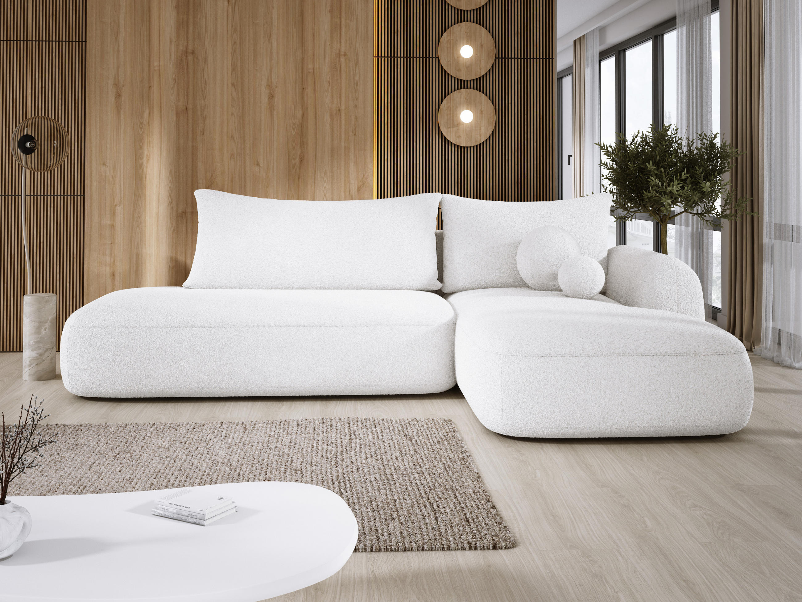 Thumbnail - DomoHome Ecksofa, Weiß, Textil, Rechteckig, 300x190 cm, Wohnzimmer, Sofas & Couches, Wohnlandschaften, Ecksofas