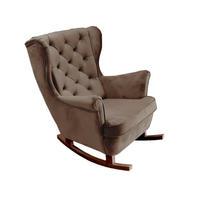 SCHAUKELSESSEL mit gepolstertem Sitz und Armlehnen, 102x81x95 cm, Braun_29814 - Braun, Holz/Textil (81/102/95cm) - DomoHome