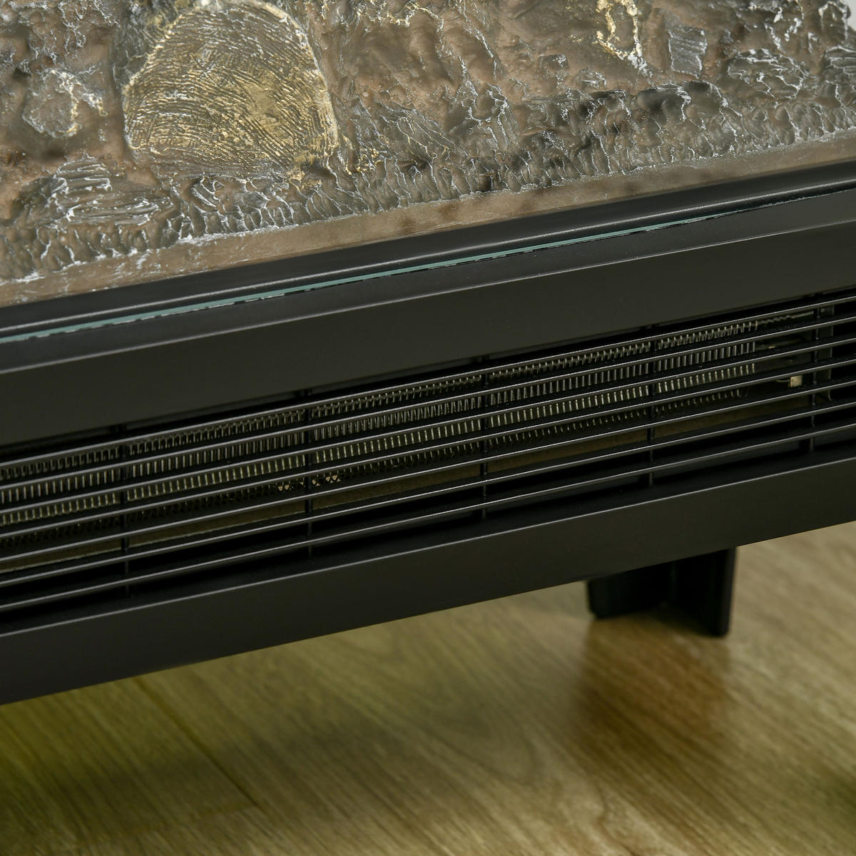 ELEKTROKAMIN 1000 W/2000 W Standkamin LED 3D-Flammeneffekt 4 Helligkeitsstufen - Schwarz, Metall (20/62/40.5cm) - HOMCOM