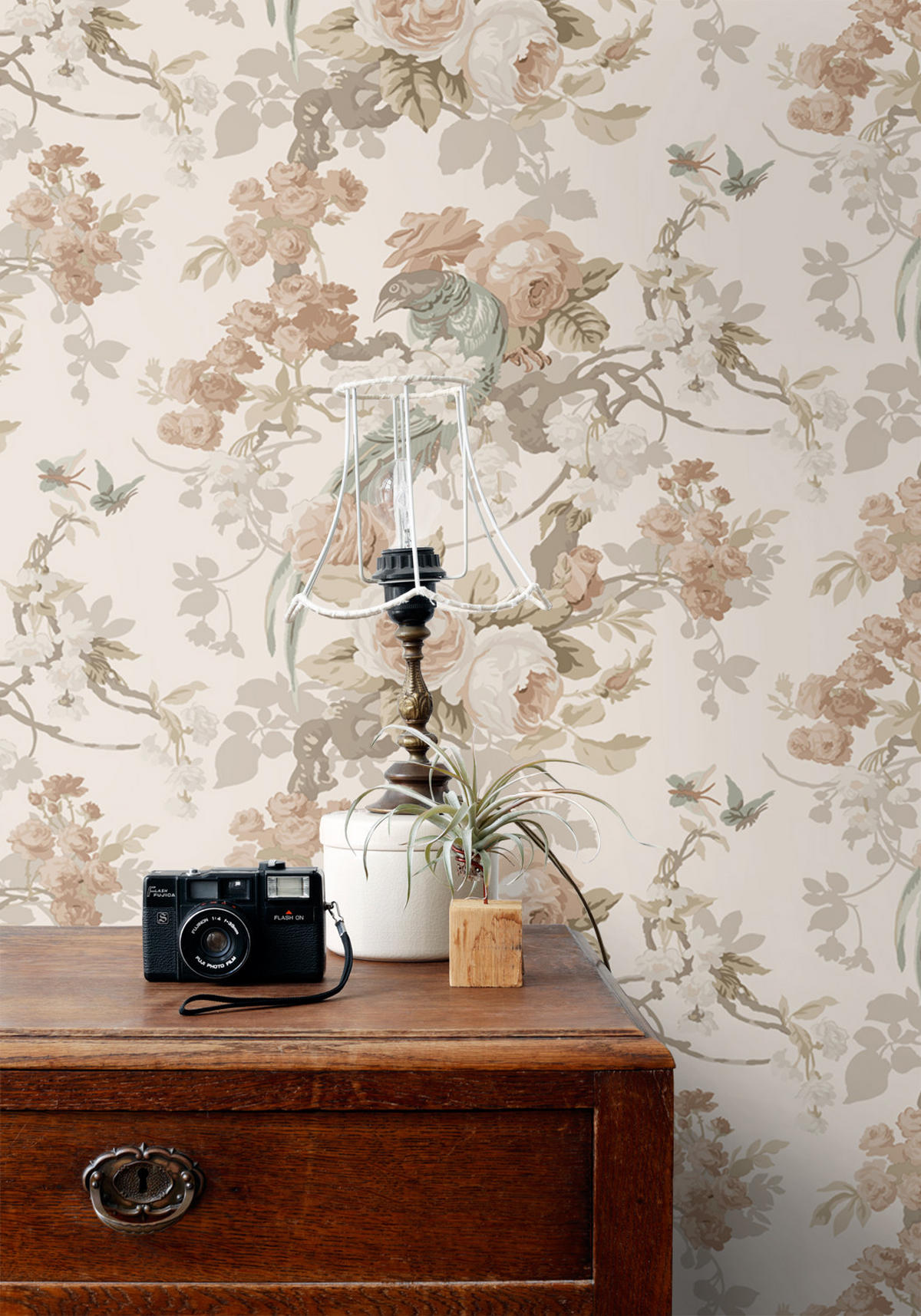 TAPETE Blumen und Vögel 50 x 900 cm - Beige, Papier (50/900cm) - ESTAhome