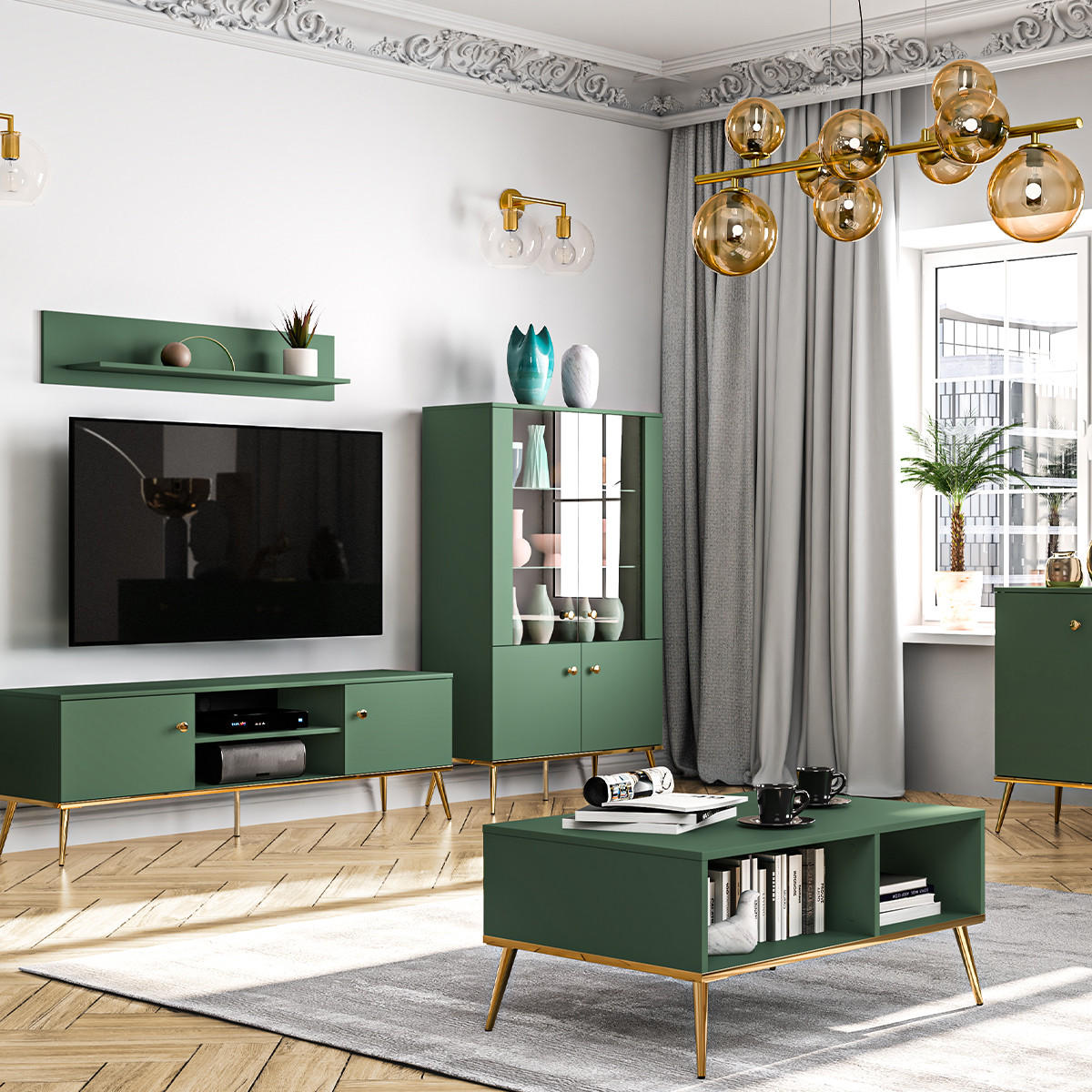 COUCHTISCH Thalia Grün - Grün, Holzwerkstoff (60/90/42cm) - Petits-meubles